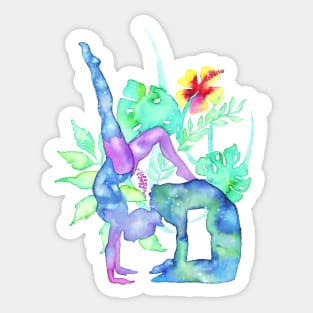 Acro Yoga Flora Girls Sticker